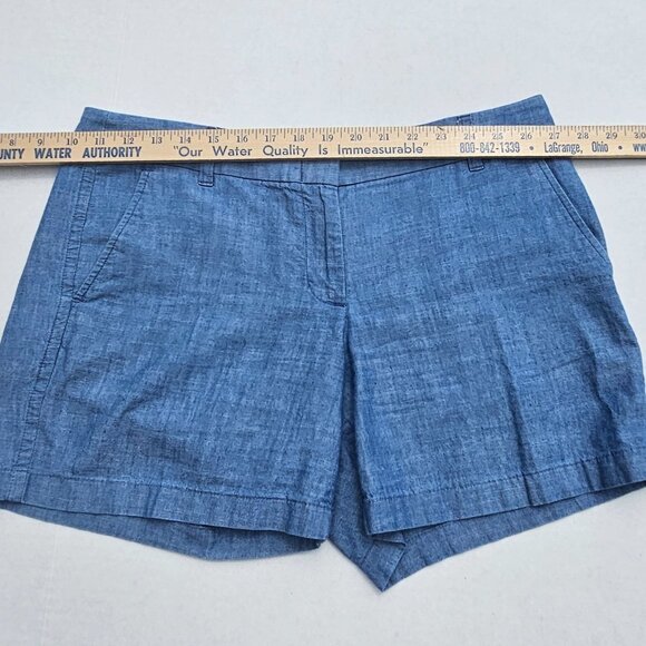 J Crew 5" classic chambray shorts 100% Cotton Size Women's 8 Beach Vacation - Picture 2 of 8